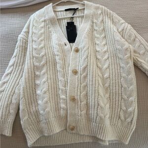 Jenni Kayne Ivory Cable Cocoon Cardigan